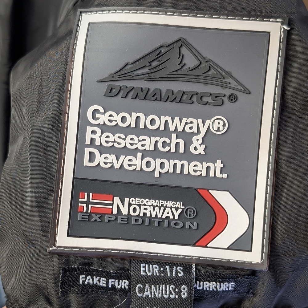Dynamics Geographical Norway Black Quilted Long Puffer Coat Size 8 - Picture 7 of 7